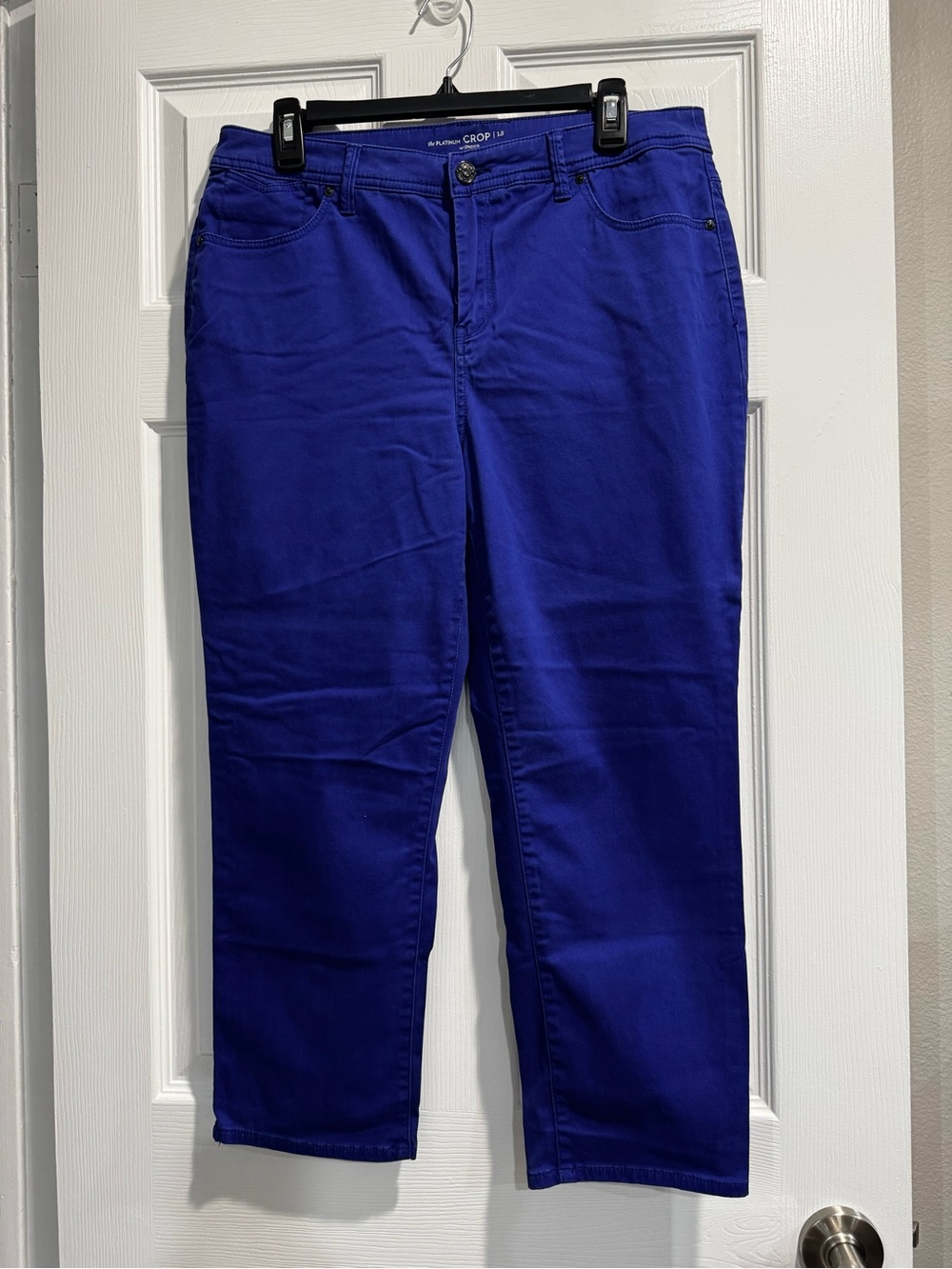 Chico's Royal Blue and Black Crop Pants Duo